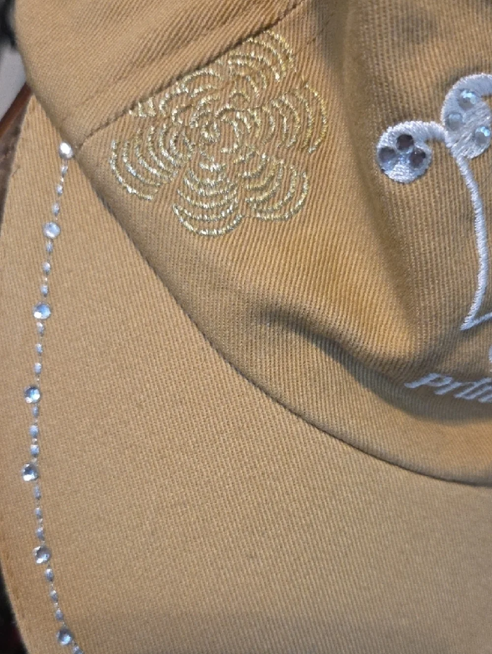 Disney Princess Gold-Tan Embroidered Tiara Cap